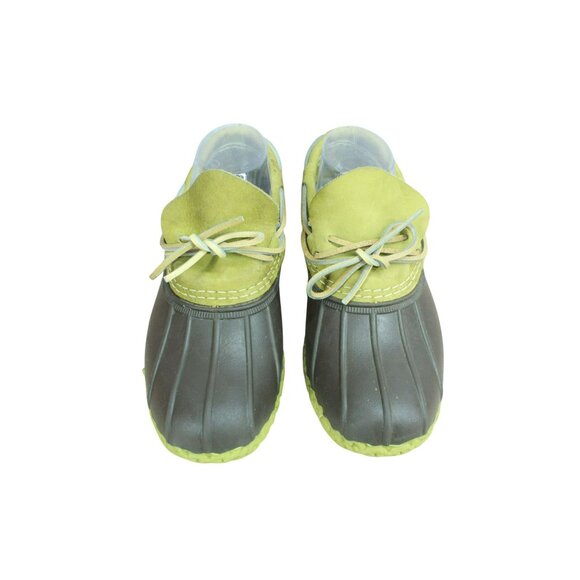 LL Bean Boots Rubber Moc Nubuck Green Brown Waterproof Unlined Size 7 M - Picture 5 of 10